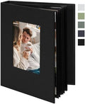 Small 4x6 Photo Album 24 Pockets Linen Cover Black by Remowith