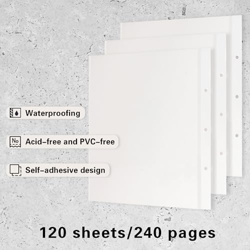 Vienrose Self Adhesive Photo Album Refill Pages 3 Ring Binder 240 Pages - Image 3