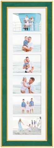 Suede 8x26 Picture Frame Display 6 Opening 4x6 Picture Frames Collage Wall Decor with Mat,Multi Photo Frame for Plexiglass,Wall Decor,1Pack,Green - Image 3