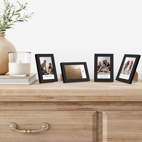 Americanflat 2x3 Picture Frame - Set of 4 - Use as 2x3 Frame for Instant-Print Photos - Black Mini Picture Frames for Tabletop and Wall Display with Shatter-Resistant Glass - Image 5