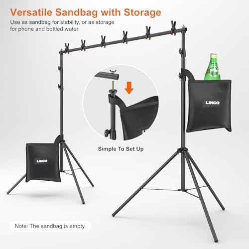 LINCO Lincostore Backdrop Stand Kit 9.4x8.3ft(WXH) for Party Photography - Image 4