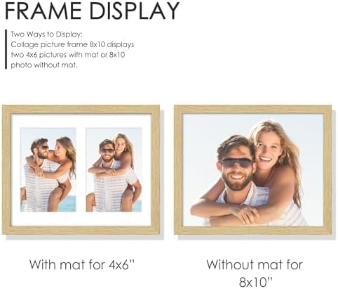 DUENPY 8x10 Solid Wood Double Frame For 2 4x6 Photos - Image 4