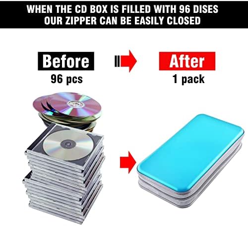 96‑Capacity Hard Plastic CD/DVD Binder for Car, Home & Travel - Image 4