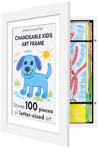 Americanflat 8.5x11 Changeable Kids Art Frame - White by Americanflat