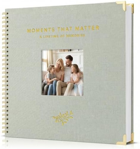 Beautiful Linen Scrapbook Photo Album 10"x10" - 40-Page Blank Guest Book by ZICOTO