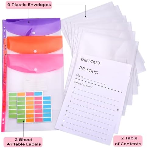 XKDOUS Important Document Organizer 3 Ring Linen Binders Folio File Folders - Image 4