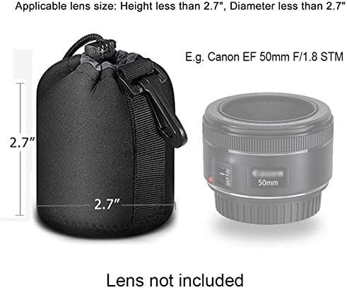 Selens Small Drawstring Lens Pouch Black Neoprene DSLR Camera Lens Bag - Image 2