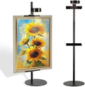 Adjustable Desktop Photo Frame Stand with Magnetic Wall Painting Light, Holds Picture Frames up to 30 Inch,with Rechargeable Battery,Metal Vertical Stand with 3 Color Temperature & 13RGB Poster Lights, for Displaying Picture Frames, Artworks (2 Packs, ... by Unknown