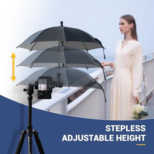 Upgrade Camera Hot Shoe Umbrella Sunshade with 3 Level Height Adjustable - Image 3