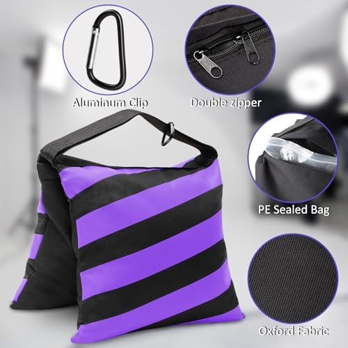 4 Packs Purple Sandbag Weight Bags for Light Photography Video Equipment - Image 3
