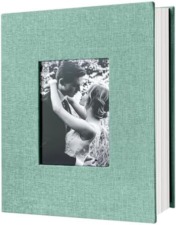 200-Pockets Photo Album 4x6 - Slip-In Picture Album with Linen Cover & Display Window, Vertical Photo Book for Wedding, Family, Baby, Anniversary & Vacation Memories (Holds 200 Photos) by HenPisen