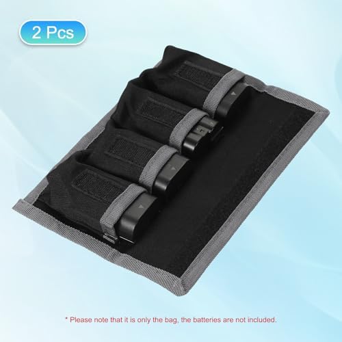 PATIKIL Camera Battery Pouch Cases, 4 Pocket Nylon DSLR Battery Case Holder Storage Bag for AAA, LP-E6, LP-E8, NP-FW50, EN-EL14, EN-EL15 Batteries (Gray) - Image 3