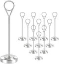 Radezon 12 Pcs Silver Table Number Holders, 6 Inch Tall Place Card Holders for Table, Sturdy Photo Picture Holders with Anti-Tip Base for Wedding Reception, Party, and Event Centerpiece by Radezon
