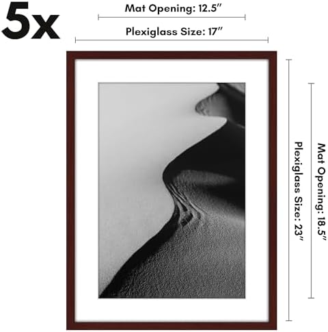Americanflat 17x23 Poster Frame 5-Pack - Matted to 13x19 - Mahogany - Image 2