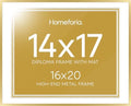 Homeforia 16x20 Gold Diploma Frame, High-End Metal, 14x17 Mat, Glass by Homeforia