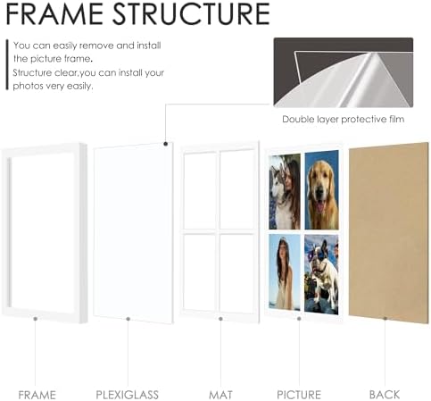 DUENPY 12x16 Collage Frame For 4 5x7 Photos White - Image 3
