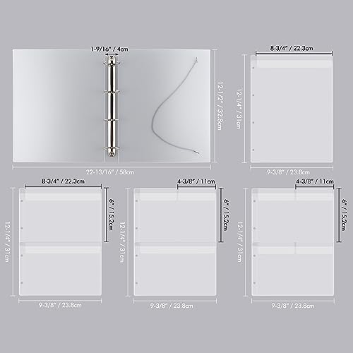 A4 Die Storage Book Binder,Die&Stamp Storage Folder,Page Protectors Pockets Inserts Organizer for Cutting Dies Stencil Album Stamp Crafts,1PCS Storage Book Cover&20PCS Inserts with 1/2/3/4 pockets - Image 2