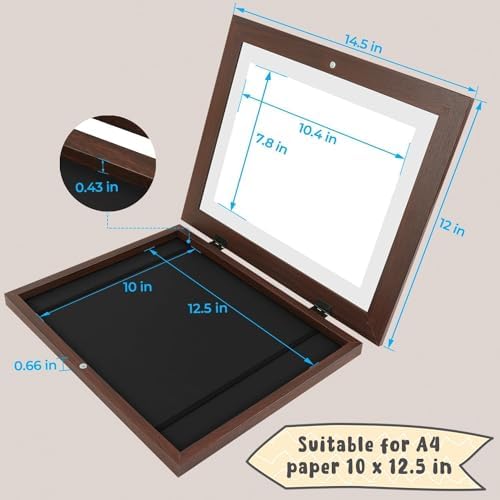 4 Pack 10x12.5 Front-Opening Kids Artwork Frames Changeable (Walnut) - Image 3