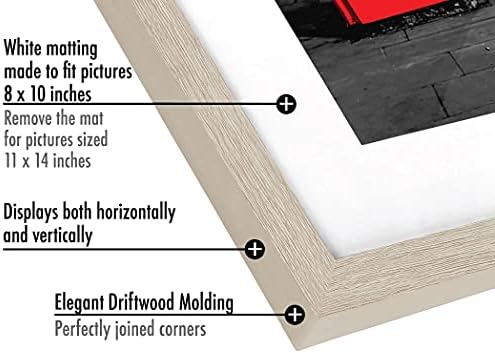 Americanflat 11x14 Picture Frame 2-Pack - Matted to 8x10 - Driftwood - Image 5