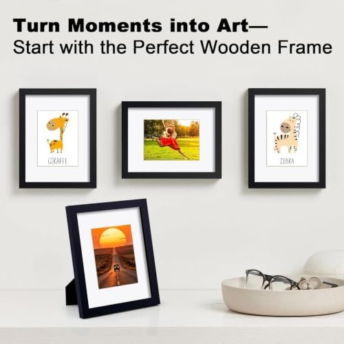 RPJC 9x12 Solid Wood Picture Frame Real Glass Cover Black - Image 2