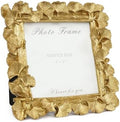 Cuspin 5x5 Picture Frame Gold Vintage Square Frame, Ornate Ginkgo Leaf by Cuspin