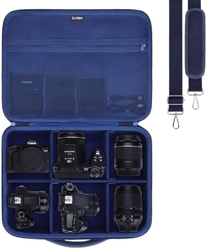 Large Camera Case Bag for Canon/Sony/Nikon Camera and Multiple Lens Navy by LTGEM