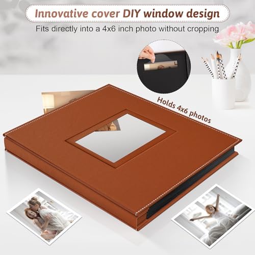 Popotop 4x6 Photo Album Holds 500 Pictures, Vegan Leather Hardcover - Image 2
