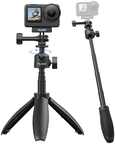TELESIN 46cm/18.1in Mini Selfie Stick Tripod for All Action Camera by telesin