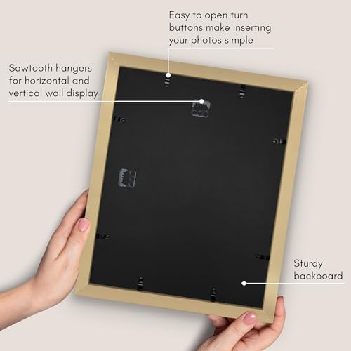 Americanflat 12x15 Picture Frame - Matted to 9x12 - Engineered Wood - Gold - Image 5