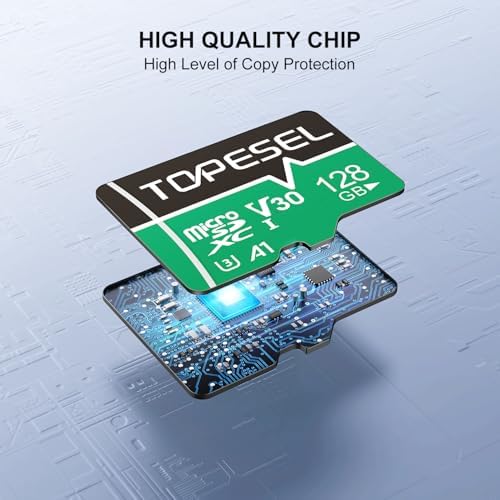 TOPESEL 128GB(The Actual Usable Capacity is 115.2GB) Micro SD Card with Adapter, High Speed TF Card, Memory Card microSDXC for Camera, Smartphone, Tablet, Dash Cam, Drone, UHS-I, U3, A1, 4K UHD, V30 - Image 3