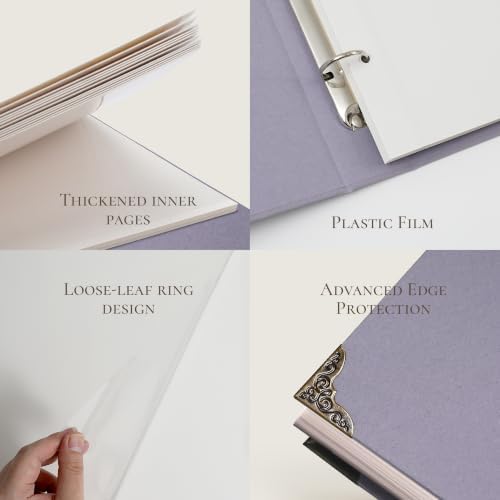 Vienrose 3-Ring Self-Adhesive Photo Album 12x12 In, 40 Pages, Purple - Image 5