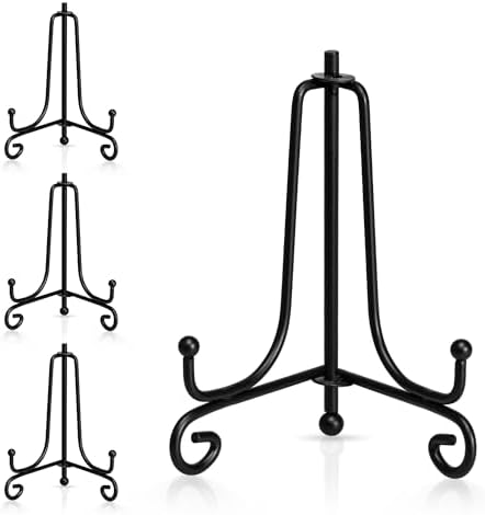 Artliving 3.5 Inch Black Mini Iron Stand Cookie Holder Display Stand Place Card Holder Display Easels at Weddings, Birthday Party (4 pack) by Artliving