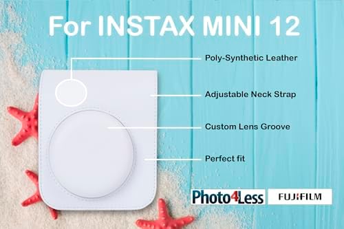 Fujifilm Instax Mini 12 Instant Film Camera Clay White, Fujifilm Instax Mini Twin Pack Instant Film 20 Prints, Prtotective Case, Gift Bundle - Image 5