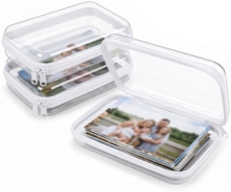 Photo Box 3 Pack, Clear Plastic Photo Storage Box with Lids for Prints, Picture Storage Containers for Home Albums, Cards, Crafts, Keepsakes, Scrapbooking, Closet Shelf and Memory Sorting Kit by Unknown