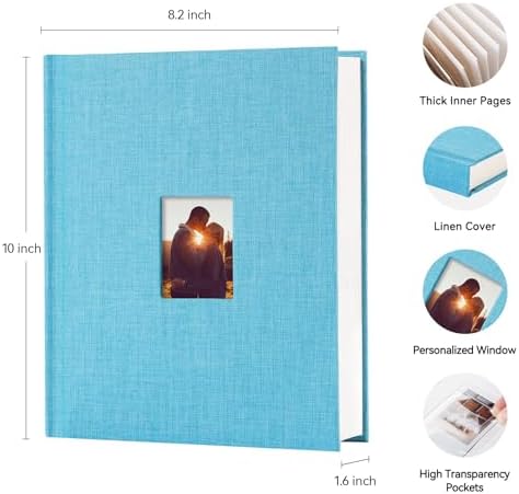 Instax Mini Photo Album with Writing Space, 112 Pockets, Blue - Image 2