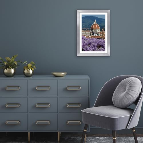 Americanflat 13x19 Poster Frame - Matted to 11x17 - Silver - Image 4