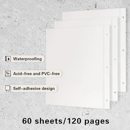 Vienrose Self Adhesive Photo Album Refill Pages 3 Ring Binder 120 Pages - Image 2