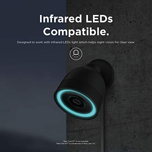 elago Outdoor Camera Cover for Google Nest Cam IQ | Infrared LED Visible, Holes for Microphone/Speaker, Camouflage, Easy Installation, All-Weather Protective (Black) - Image 5