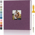 Photo Album Self Adhesive Pages Scrapbook, 11x10.6 Purple 60 Pages by Aenbuslm