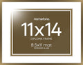 Homeforia 11x14 Bronze Diploma Frame, High-End Metal, 8.5x11 Mat, Glass by Homeforia