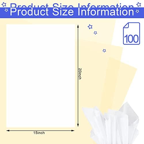 Gersoniel 100 Sheets 15 x 20 Inch Acid Free Archival Tissue Paper White - Image 2