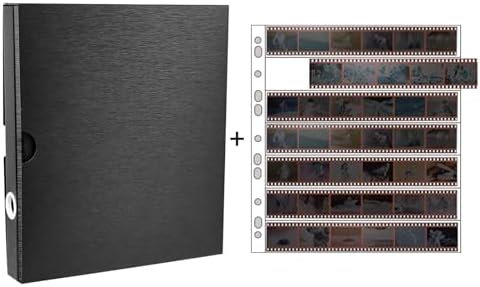 Black Acid Free Film Protector Storage Box Set, 3 Ring Film Negative Binder, 30 Pcs 135 35mm Negative Page Preservers by Fuyunohi