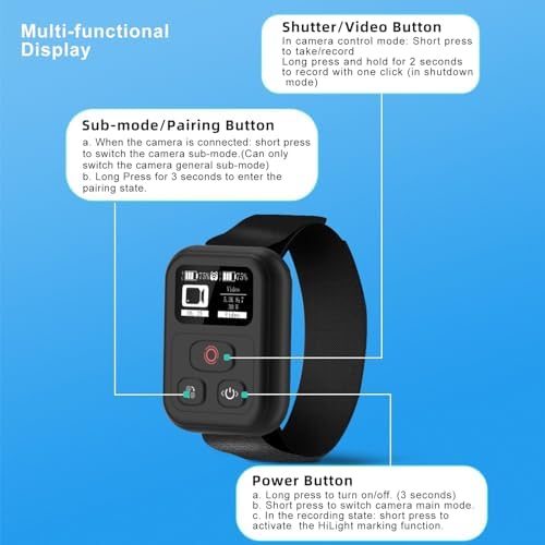 Remote Control Accessories for GoPro Hero Black 13/12/11/11Mini/10/9/8/Max,Wireless 269FT Remote Control Range OLED Display - Image 5
