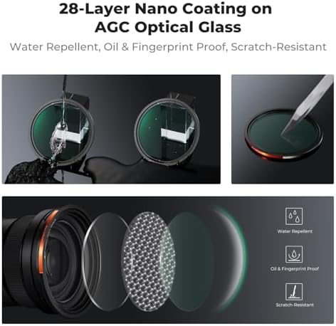 K&F CONCEPT 95mm Magnetic CPL + VND2-32 + Black Diffusion 1/4 Filter Kit - Image 4
