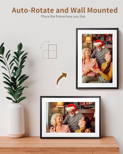 Frameo 10.1 Inch Digital Picture Frame，WiFi Electronic Frame，1280 * 800IPS HD Touch Screen， Smart Digital Photo Frame,32GB Storage, Wall Mountable, Share Instantly, Birthday Gifts for Women, Mom - Image 4