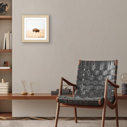 Americanflat 12x12 Picture Frame - Matted to 10x10 - Natural Oak - Image 4