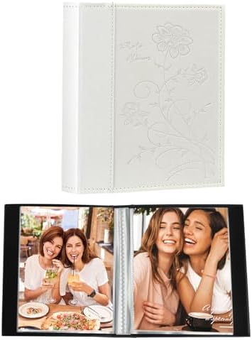 Artmag Small Photo Album 4x6 2 Pack, Each Pack with 26 Clear Pages Holds 52 Vertical Photos for 4x6 Picturs, Artwork or Postcards Storage (White) by Artmag