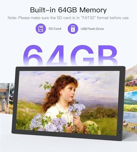 Uhale 21.5 Inch Large Digital Picture Frame WiFi with Remote Control, 1920 x 1080 FHD IPS No Touch Screen Electronic Photo Frames with 64GB, Support SD USB, Share Photos Videos Instantly - Image 3
