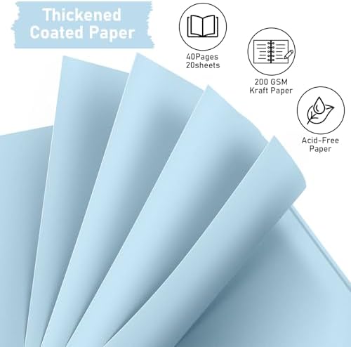 GOTIDEAL 7 x 7 Inch Scrapbook Album with Metallic Markers, Blue, 40 Pages - Image 4