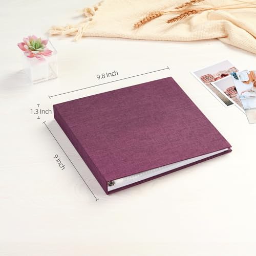 Mublalbum 8x8 Inch 3 Ring DIY Scrapbook Photo Album 40 Pages, Purple - Image 2